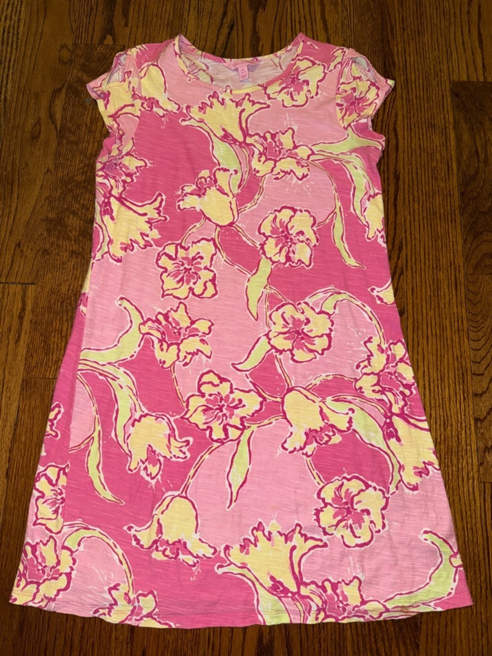 Lilly Pulitzer hotty pink day girls tshirt dress XL NWOT
